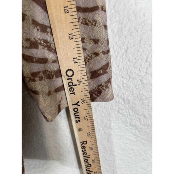 Chico's Moto Jacket Size L Brown Knit Animal Print 3/4 Sleeve Acrylic - Picture 8 of 12